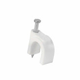 Volteck Round Cable Clips 12mm - Pack of 20 Pieces White